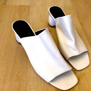 Rebecca Minkoff white Aceline slides